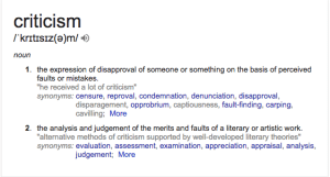 From: https://www.google.co.za/#q=criticism